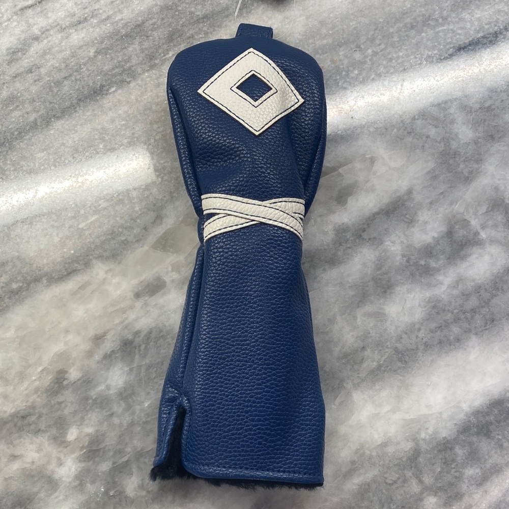 Izzo Golf Premium Blue Leather Golf Club Hybrid Headcover